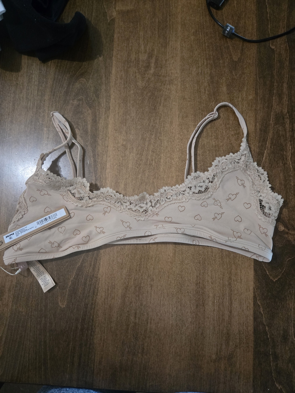 NWT SKIMS Cream Lace-Trim Heart Bralette SOLD OUT IN LARGE